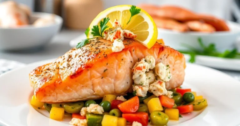 salmon stuffed with crab meat